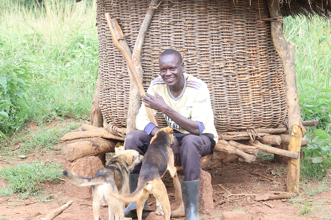 Vincent Okwera Lapi at his home.